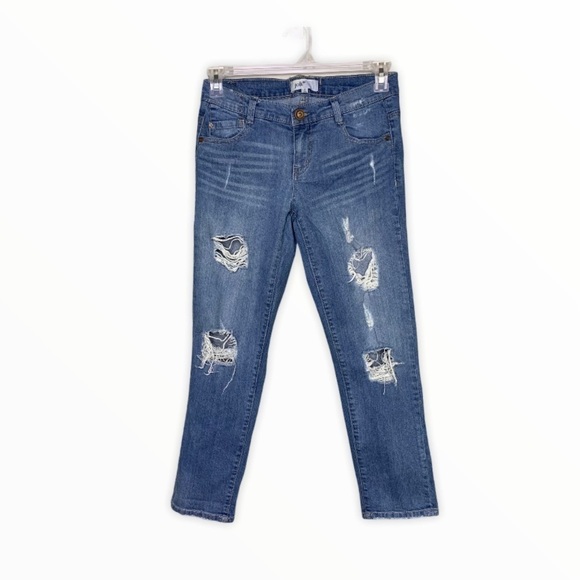 Jolt Distressed Cropped Jeans - Picture 1 of 9